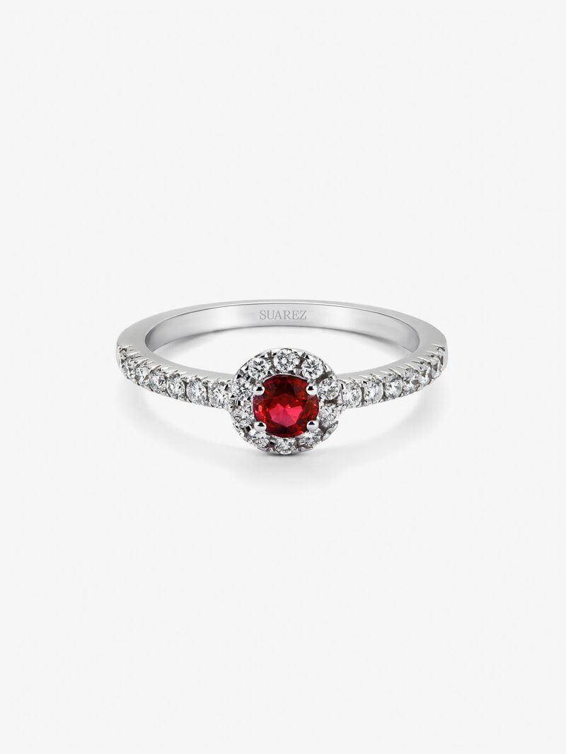 18K White Gold Orla Ring with Rubi and Diamond image number 1