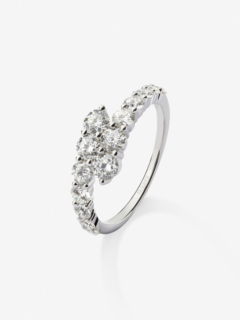 You and I of 18K White Gold with White Diamonds in Bright Size of 1.15 CTS image number 0