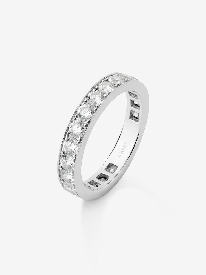 Entire 18K white gold ring with 21 brilliant-cut diamonds with a total of 2.1 cts image number 0