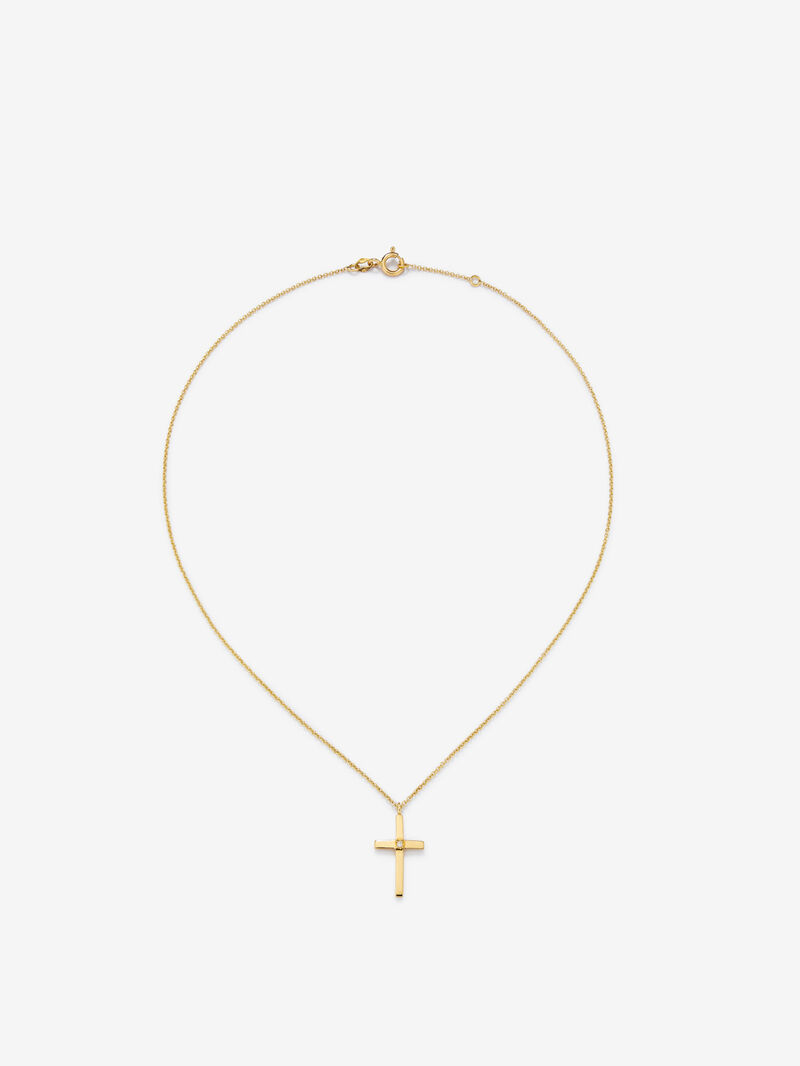 Pendant necklace with large 18K yellow gold cross image number 0