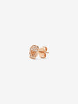 Pendiente individual de calavera de oro rosa de 18kt con diamantes, PE22041-ORD