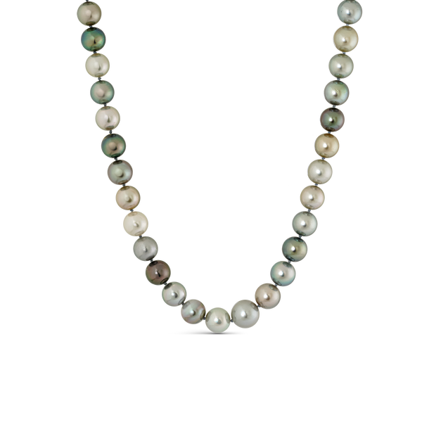 Multicolor Pearls necklace white gold, MTESFC/22A010_V