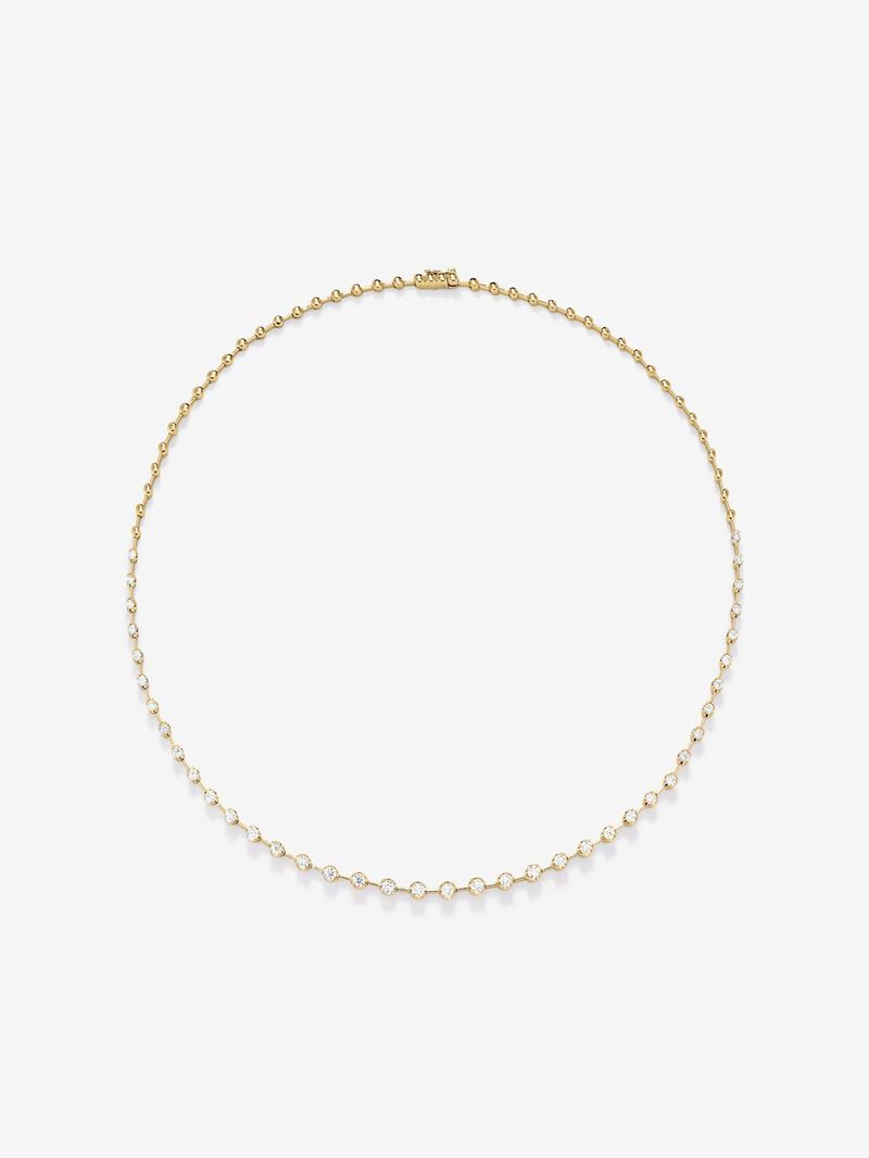 18K yellow gold necklace with 39 brilliant-cut diamonds with a total of 2 cts image number 0