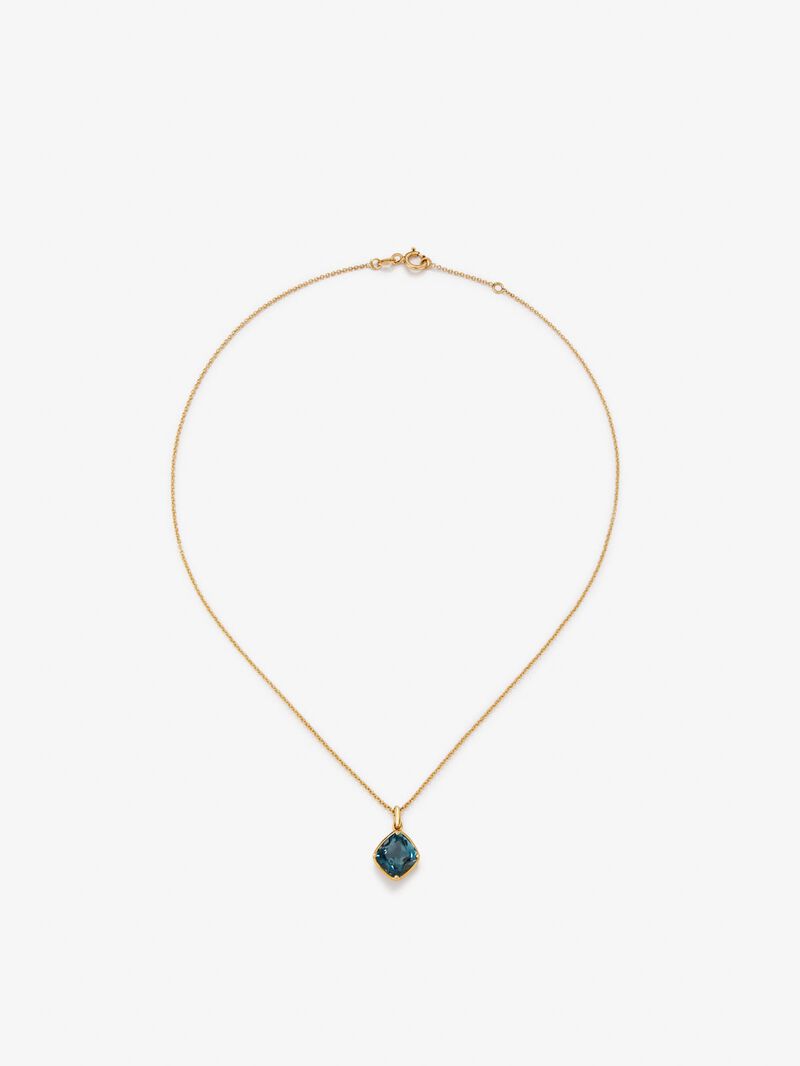 18K yellow gold pendant chain with topaz. image number 0
