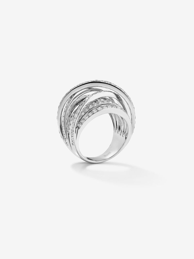 18K white gold multi-arm ring with 185 brilliant-cut diamonds with a total of 2.67 cts image number 4