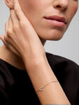 Pulsera corazón de oro blanco de 18kt con diamantes de 0,05cts, PU21012-OBD