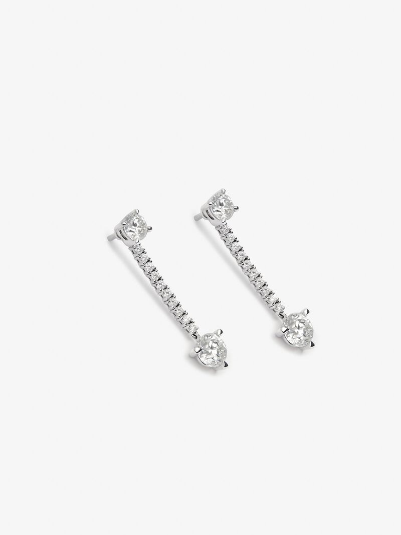 Detachable 18K white slopes with white diamonds in 3.42 cts bright size image number 2