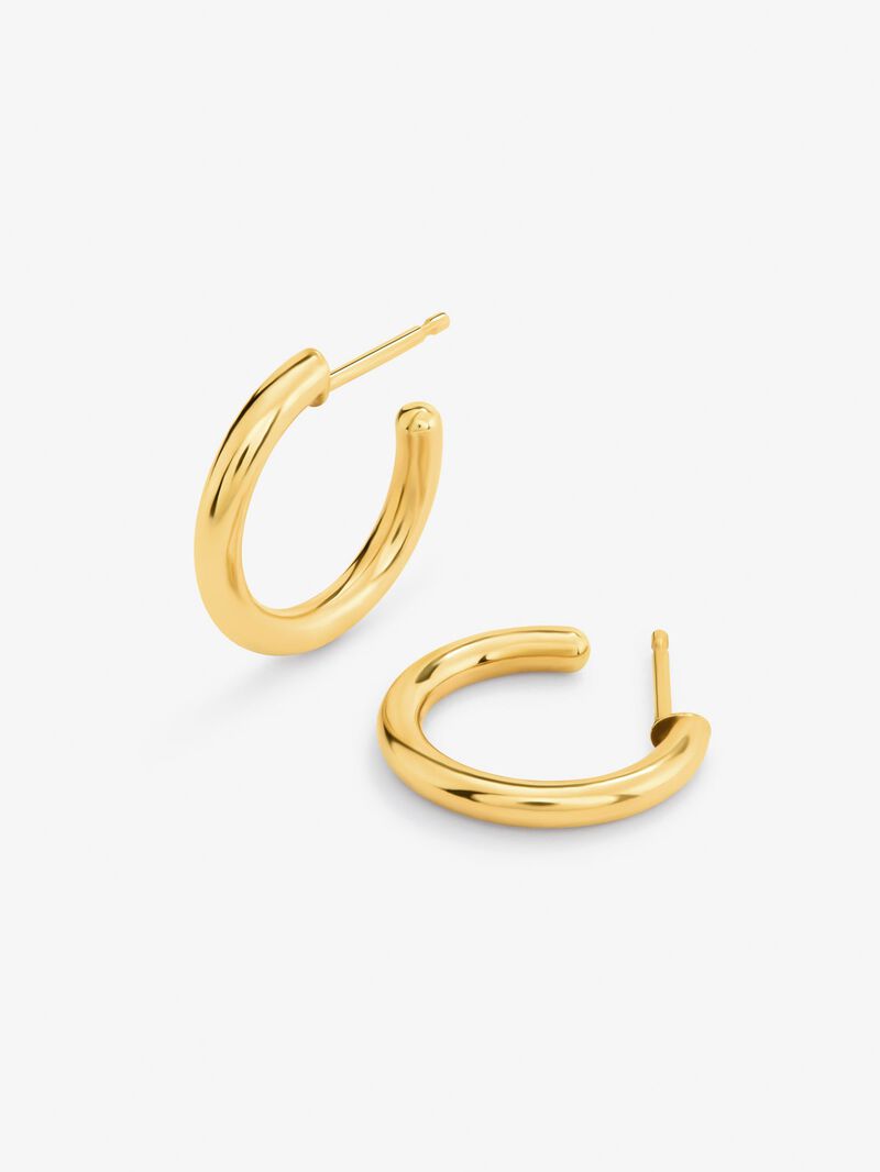18K Yellow Gold 18mm Hoop Earrings image number 2