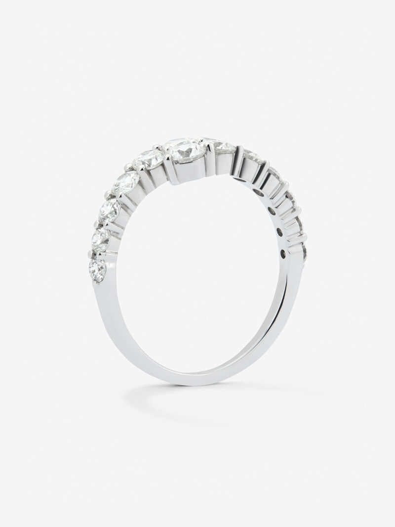You and I of 18K White Gold with White Diamonds in Bright Size of 1.15 CTS image number 3