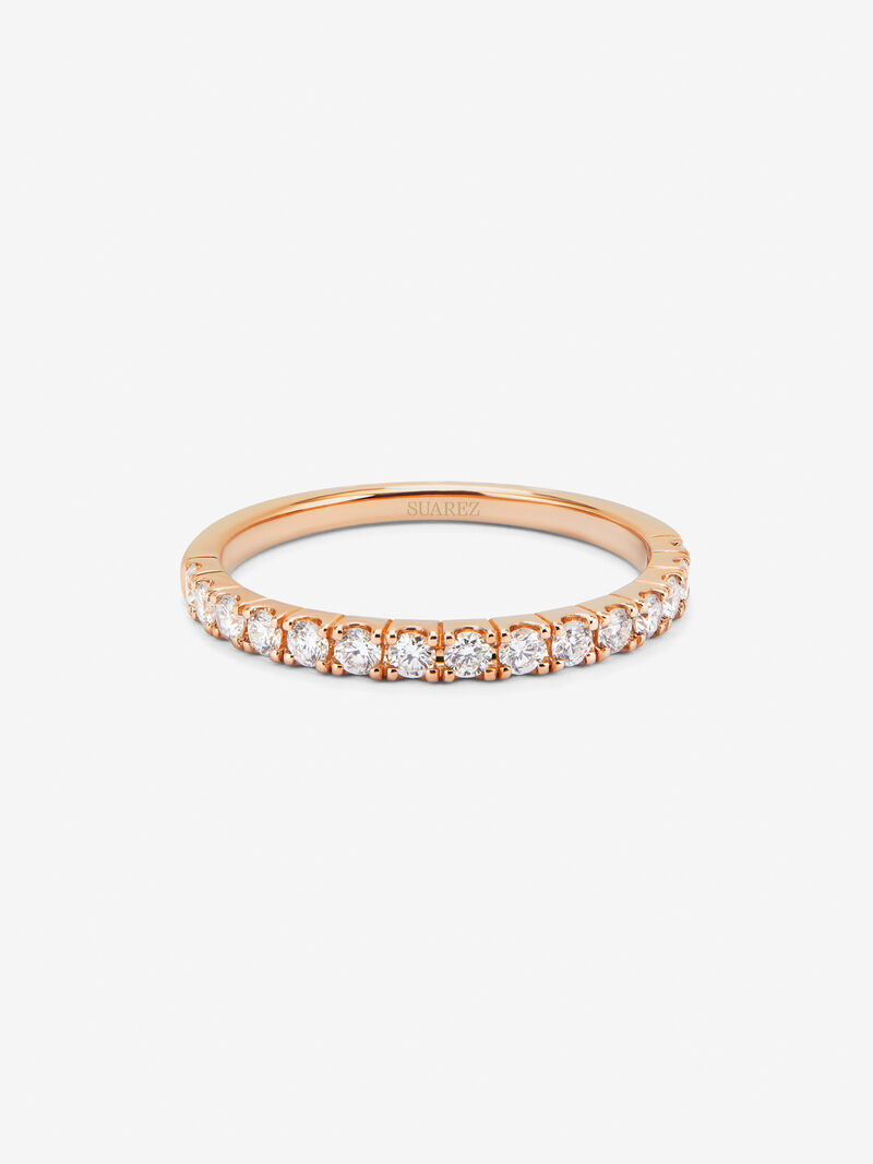 Half ring in 18K rose gold with 15 brilliant-cut diamonds with a total of 0.3 cts image number 3