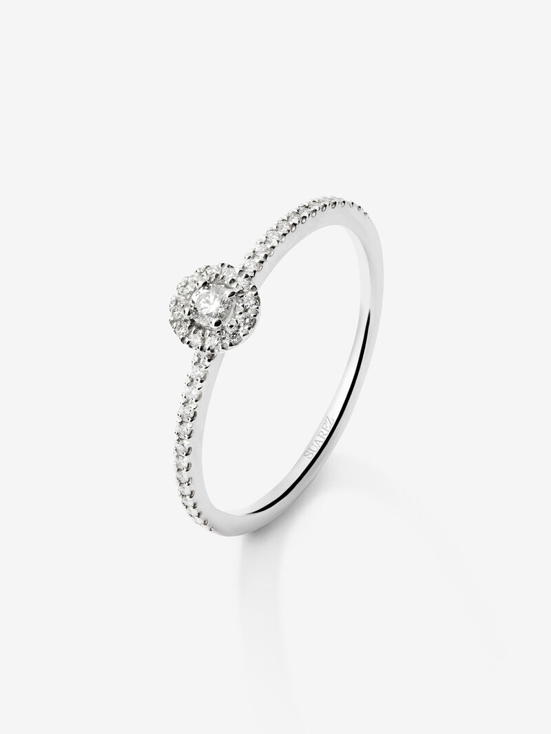 18K white gold ring with 39 brilliant-cut diamonds with a total of 0.16 cts image number 0