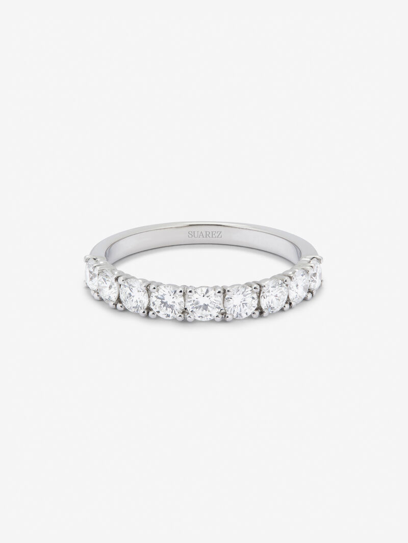 Half ring in 18K white gold with 9 brilliant-cut diamonds with a total of 0.91 cts image number 2