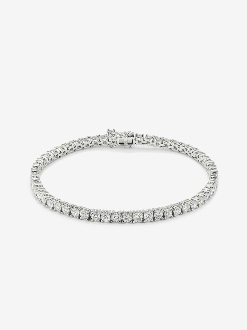 18K White Gold Diamond Riviere Bracelet image number 0
