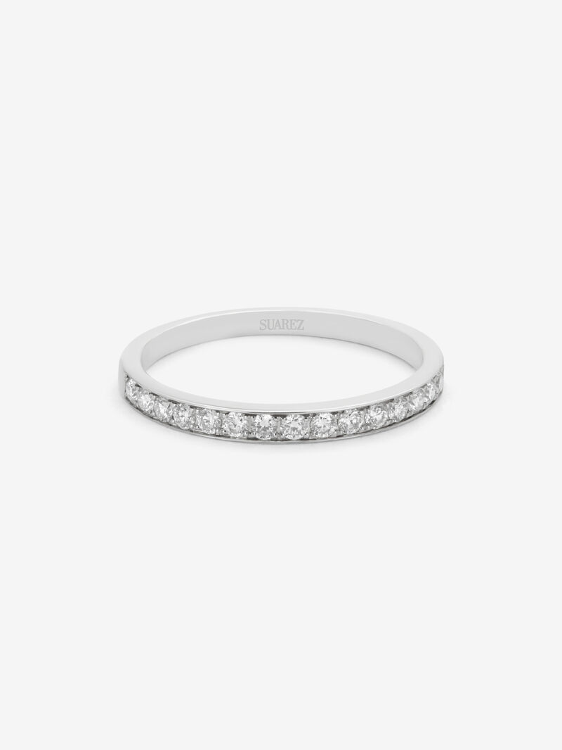 Half ring in 18K white gold with 16 brilliant-cut diamonds with a total of 0.22 cts image number 2