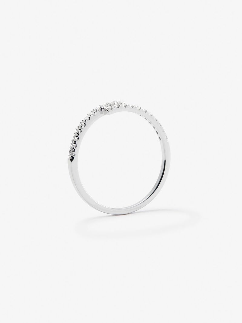 You and me ring in 18K white gold with 22 brilliant-cut diamonds with a total of 0.18 cts image number 4
