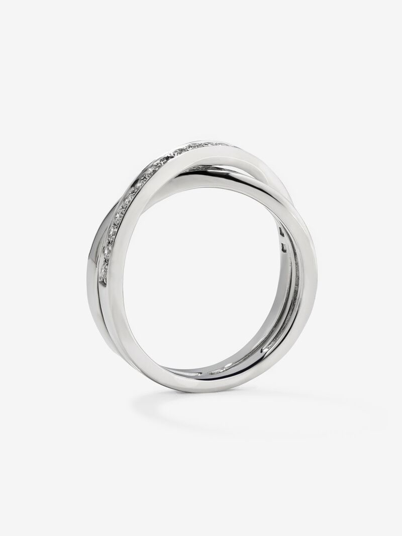 18K White Gold Double Diamond Ring image number 4