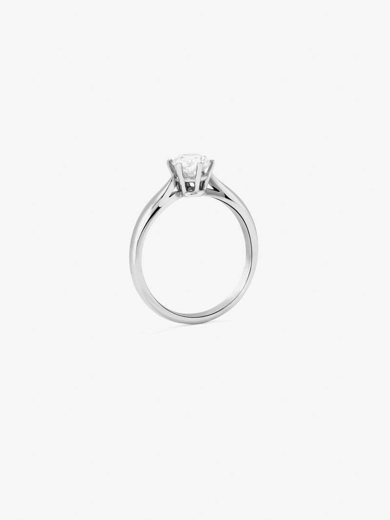 White gold engagement ring with diamond image number 4