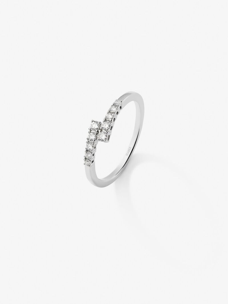 You and me ring in 18K white gold with 10 brilliant-cut diamonds with a total of 0.2 cts image number 0