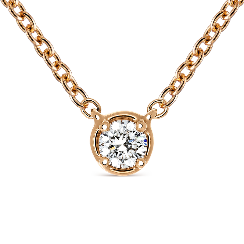 Colgante de oro rosa con diamante D-VS1 de 0,25 quilates, PT14013-IGOR25/DVS1_V