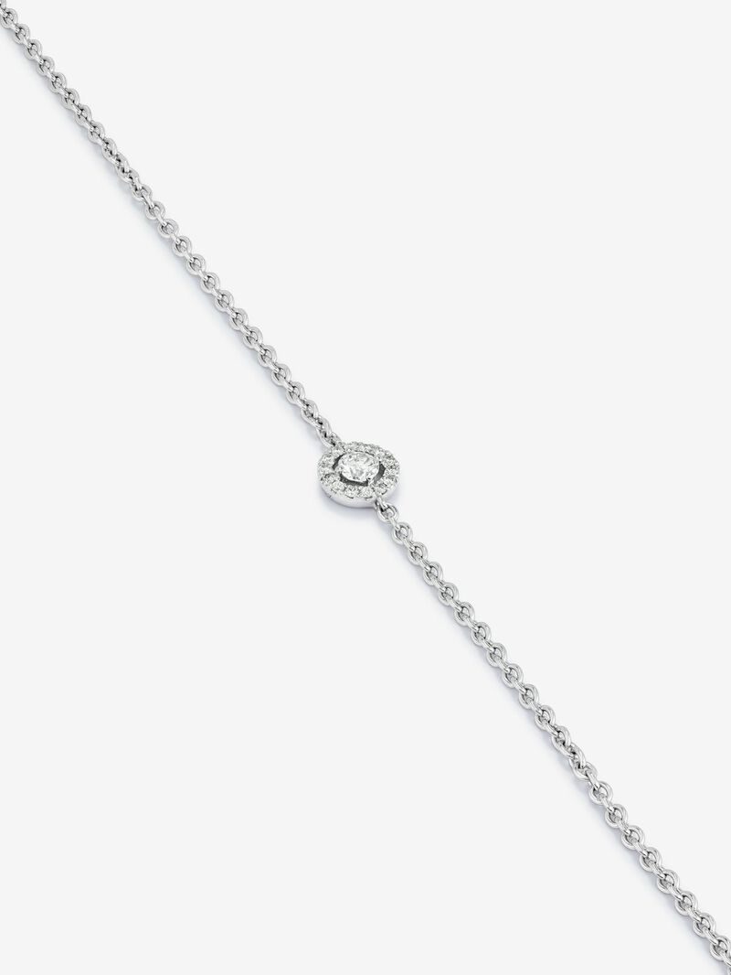 18K white gold bracelet with pave diamonds chain image number 2