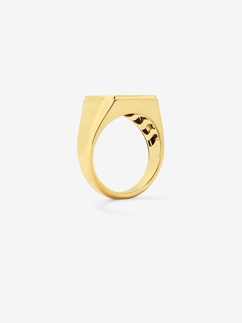18K Yellow Gold Large Signet Ring image number 4