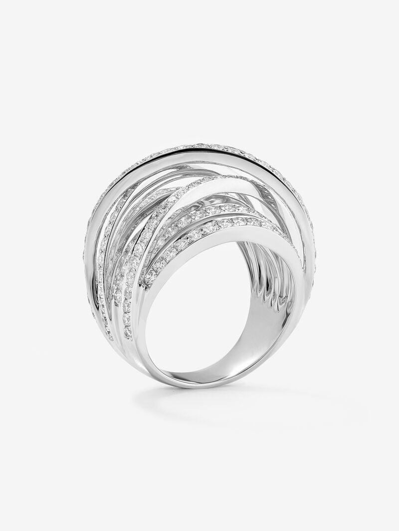 18K white gold multi-arm ring with 185 brilliant-cut diamonds with a total of 2.67 cts image number 4