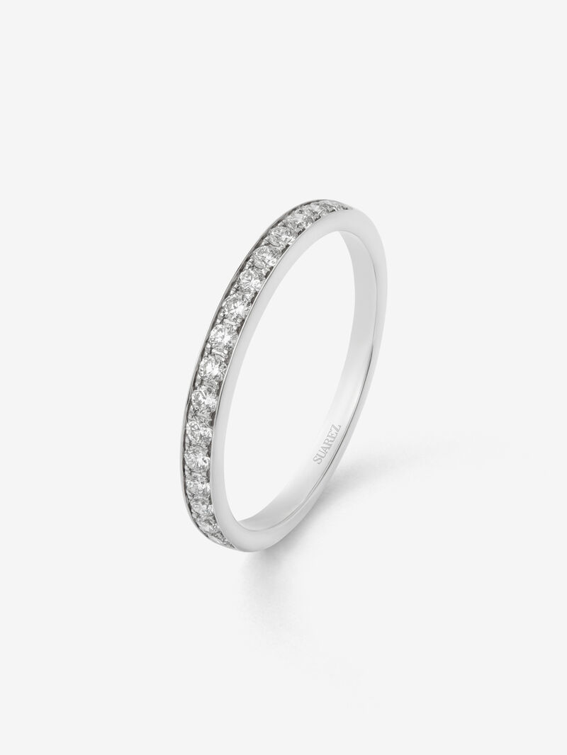 Half ring in 18K white gold with 16 brilliant-cut diamonds with a total of 0.22 cts image number 0