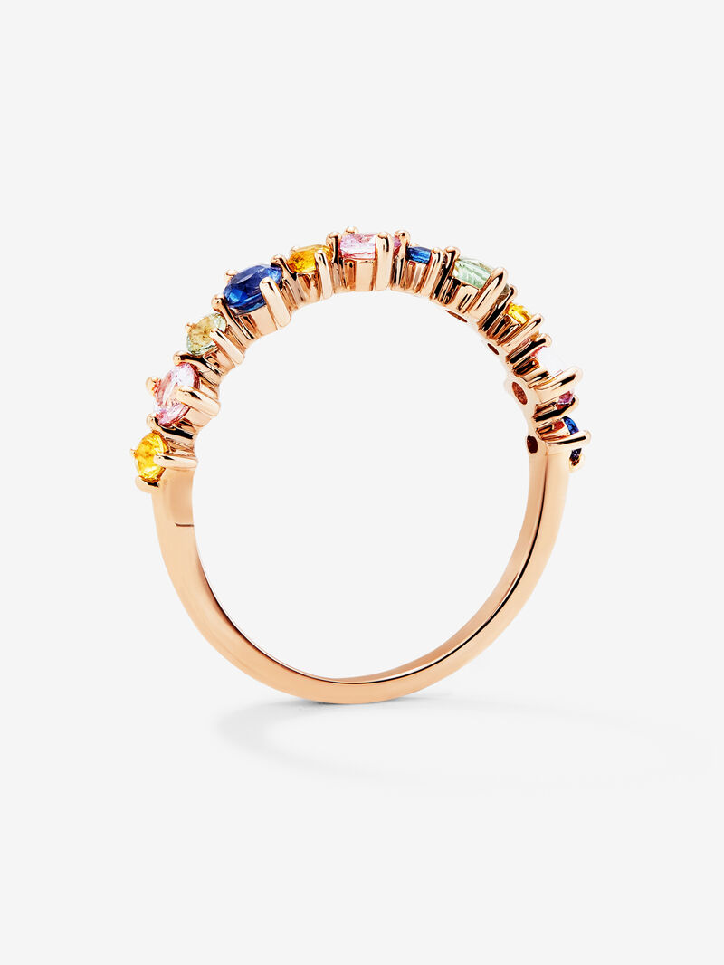 18K Rose Gold Ring with Multicolor Sapphire image number 4