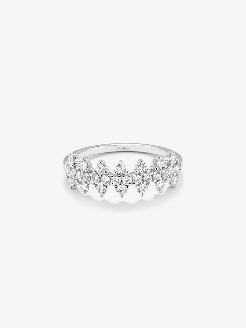 18K white gold ring with 28 brilliant-cut diamonds with a total of 0.59 cts image number 2