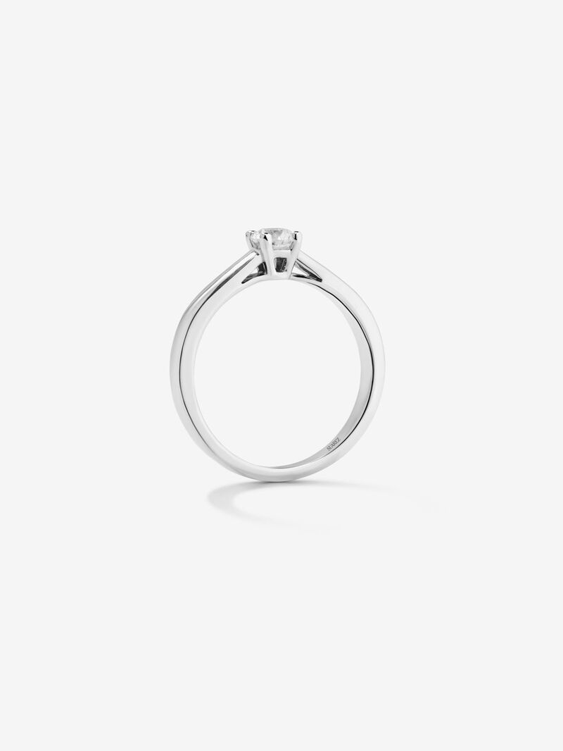 18K white gold solitaire engagement ring with diamond image number 4