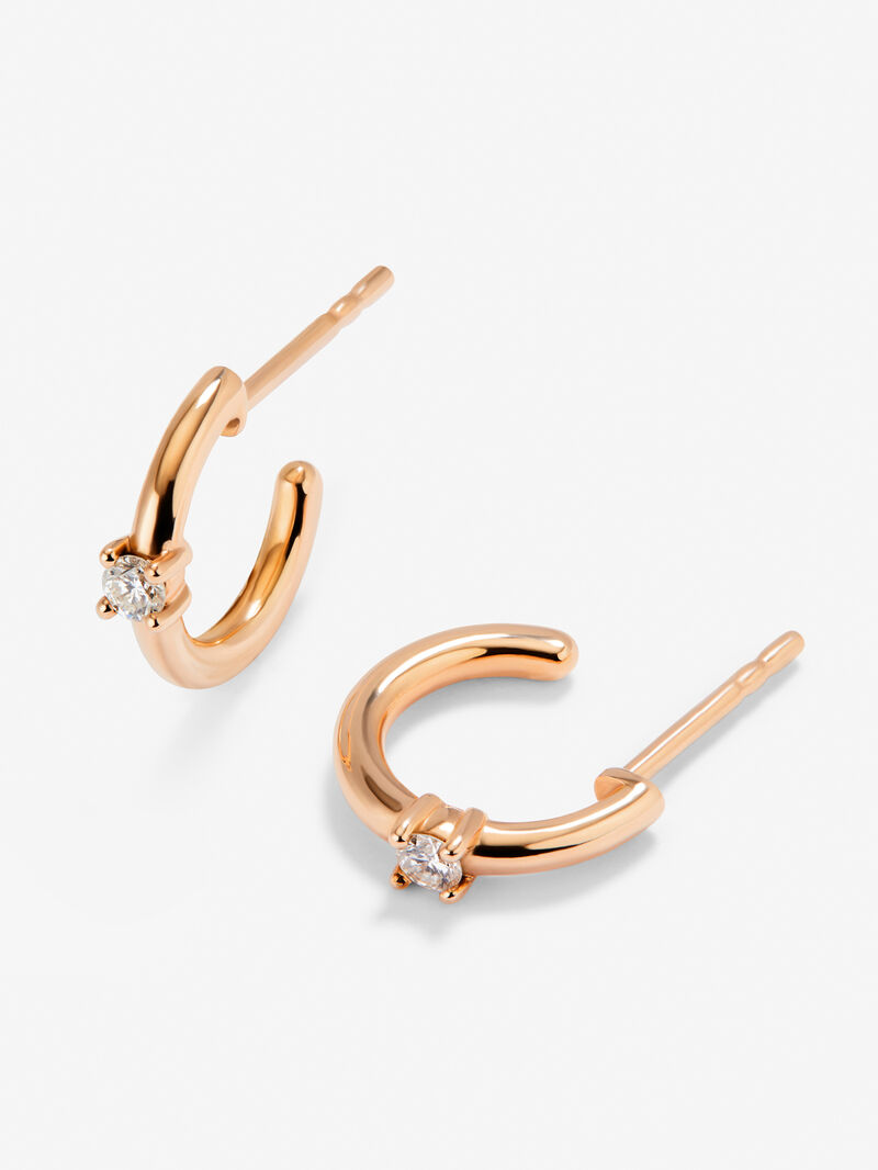 18kt rose gold earrings with diamonds image number 4