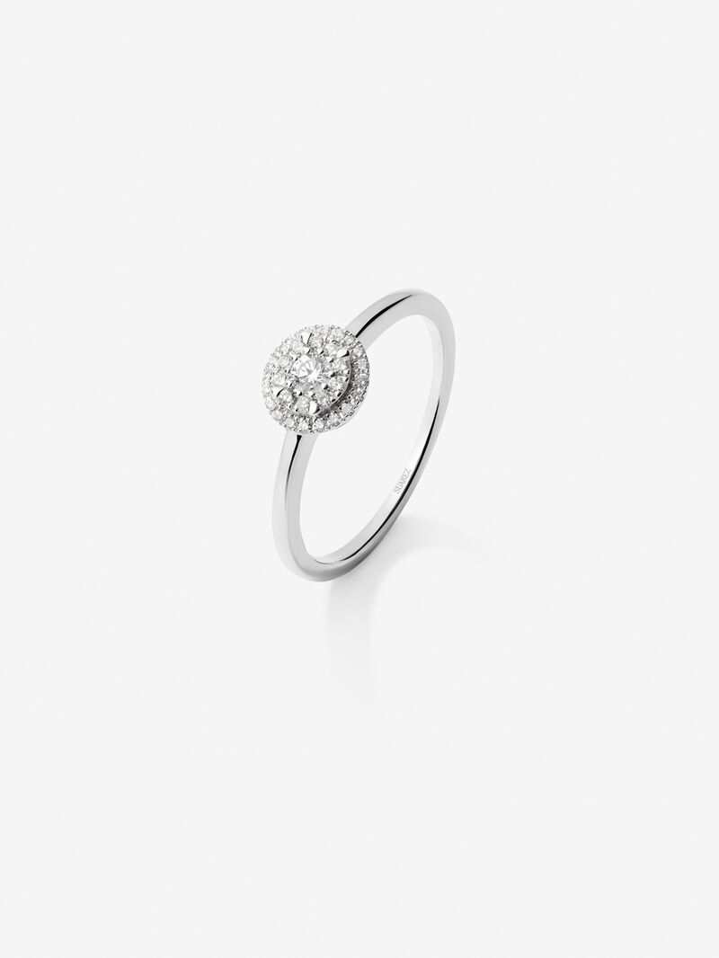 18K white gold ring with white diamonds in 0.19 cts image number 0