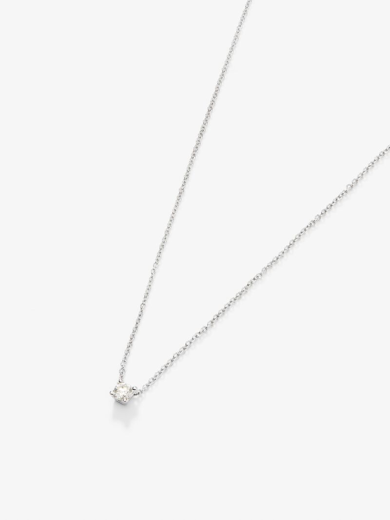 18K white gold chain pendant with solitary diamond image number 0