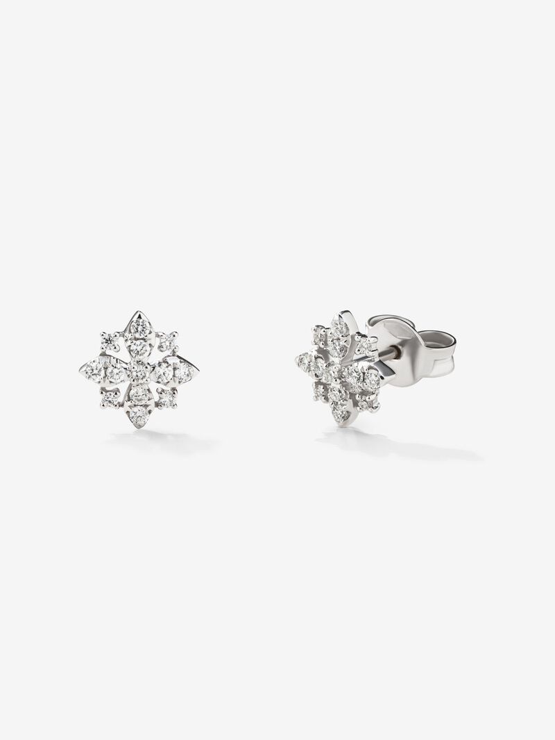 18K white gold earrings with 26 brilliant-cut diamonds with a total of 0.21 cts in the shape of a star image number 0
