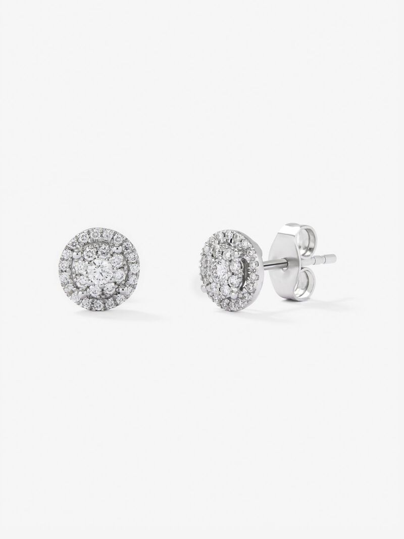 18K white gold earrings with 56 brilliant-cut diamonds with a total of 0.28 cts image number 0