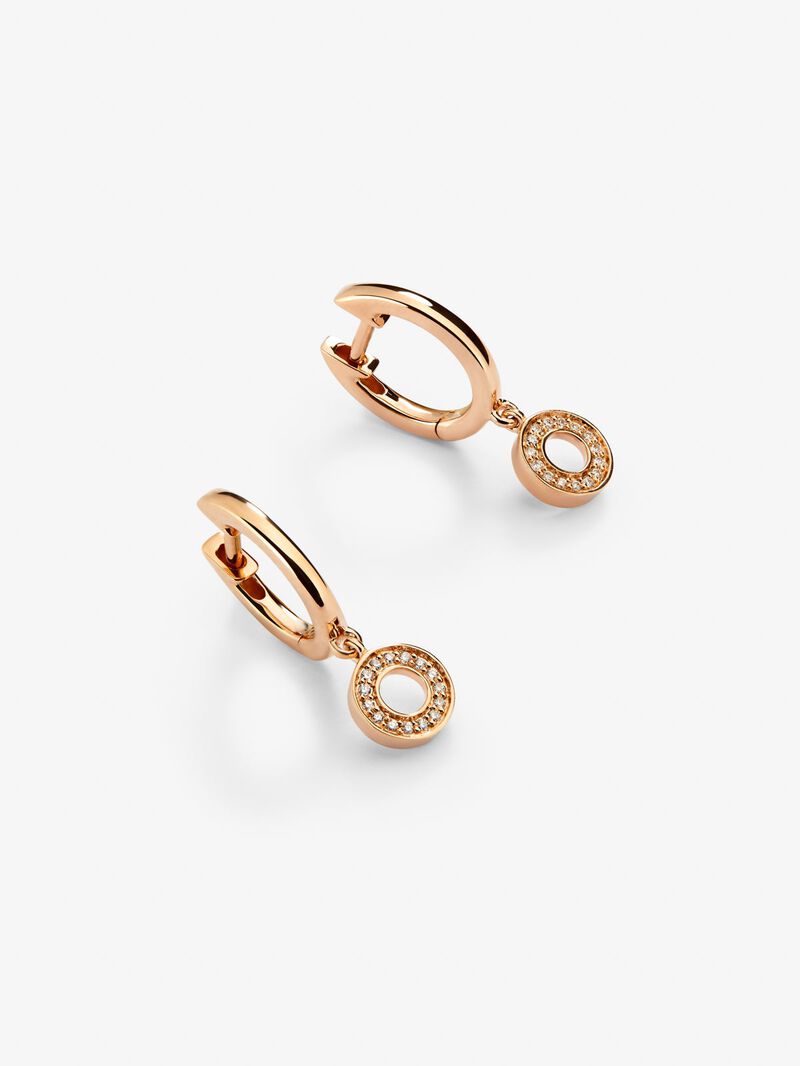 18kt rose gold earrings with diamonds image number 2