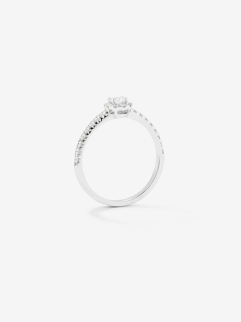 18K white gold ring with central brilliant-cut diamond of 0.15 cts and 26 brilliant-cut diamonds with a total of 0.28 cts image number 4