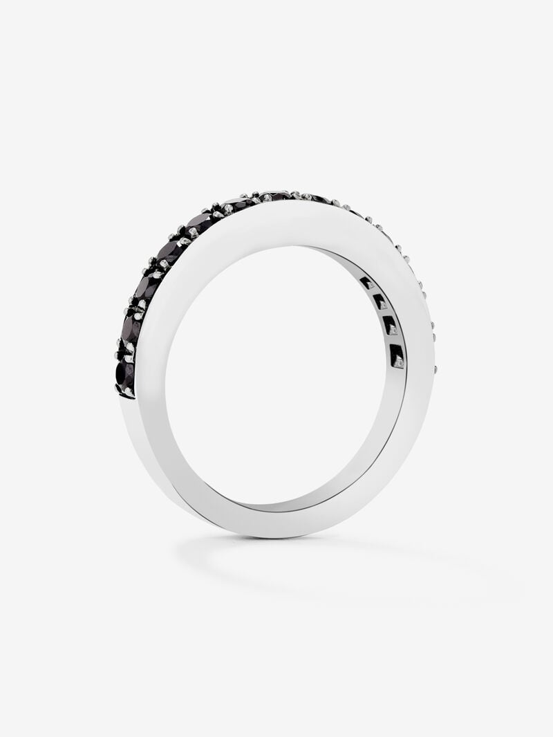 925 silver ring with 15 brilliant-cut black spinels with a total of 1.58 cts image number 4
