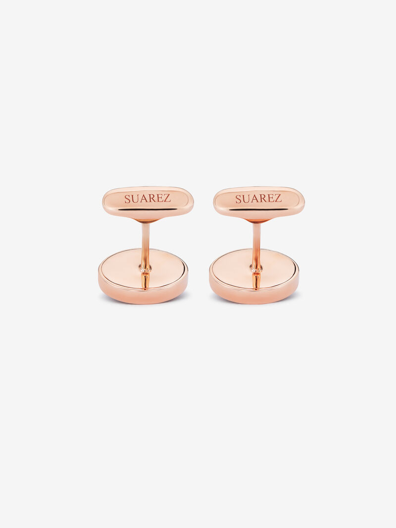18K rose gold cufflinks with 2 black onyxes with a total of 5.13 cts image number 2