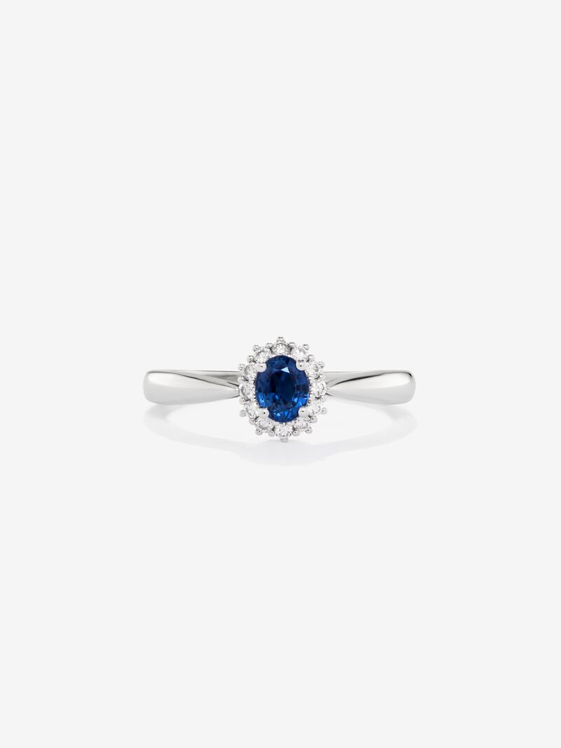 18K White Gold Star Ring and Diamond image number 2