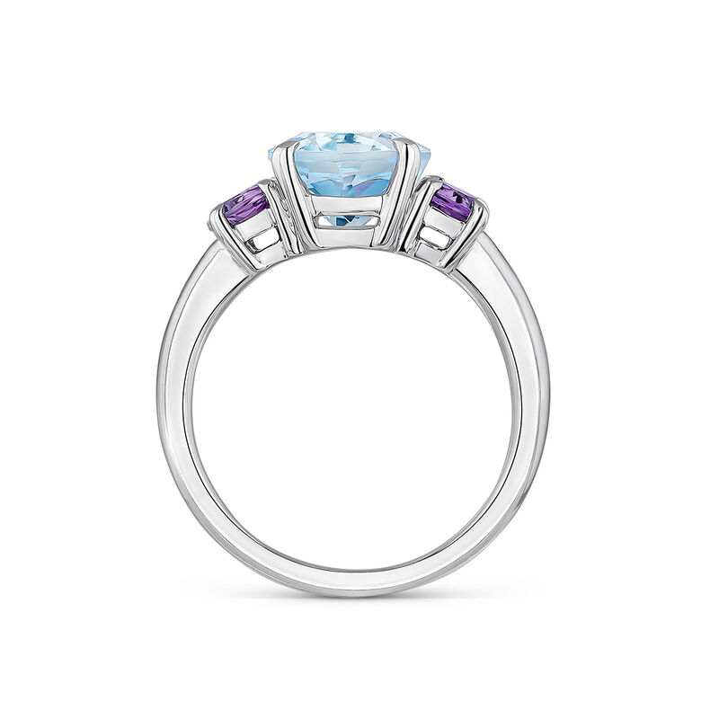 Silver ring with Sky topaz and purple amethyst, SO21012-AGSKYAM_V