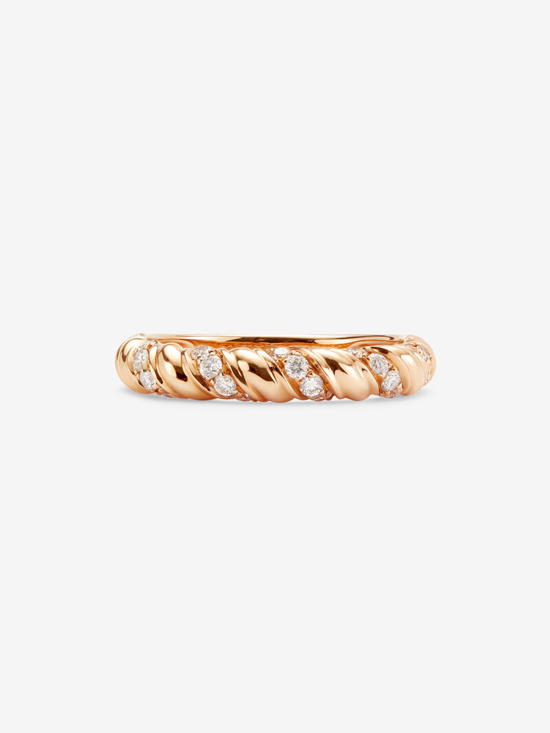 18K rose gold ring with 24 brilliant-cut diamonds with a total of 0.31 cts image number 1