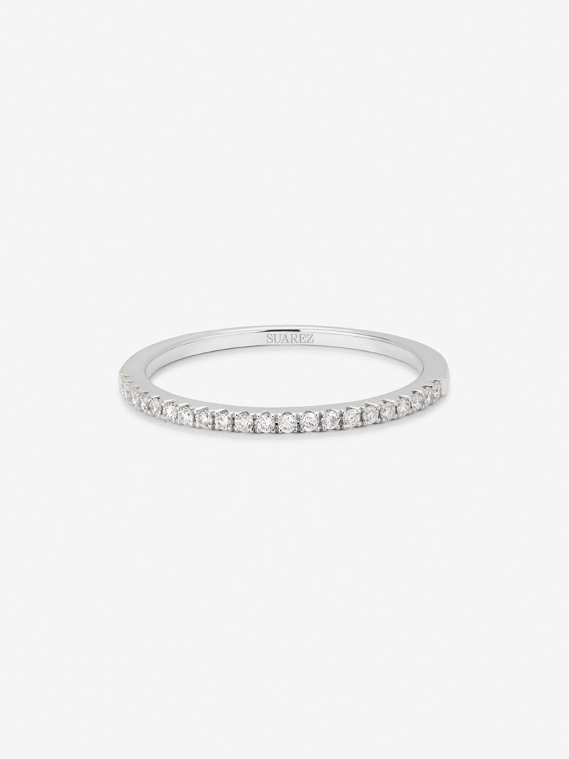 18K white gold medium engagement ring with diamonds image number 2