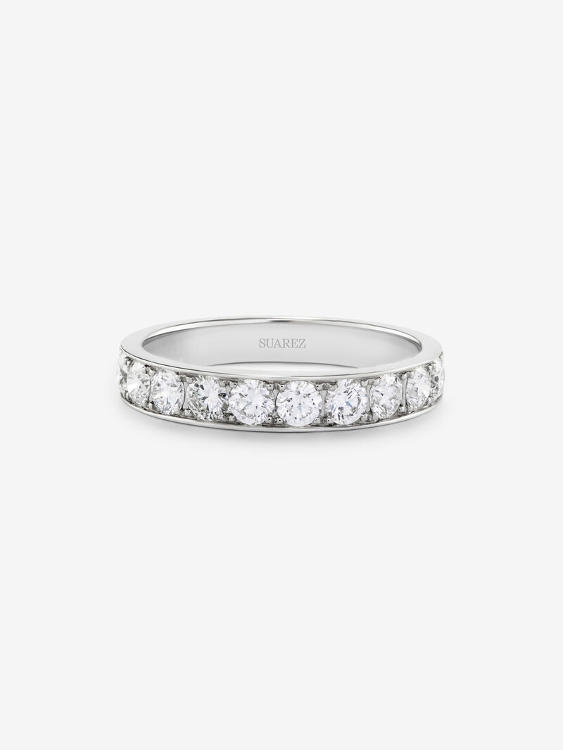 Anillo de compromiso de oro blanco de 18K con diamantes blancos en talla brillante de 0,83 cts image number 2