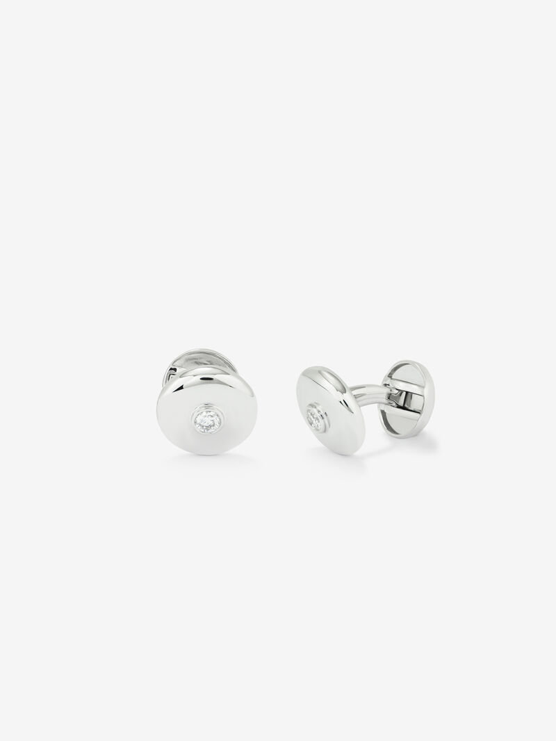 White Gold and Diamond Cufflinks image number 0