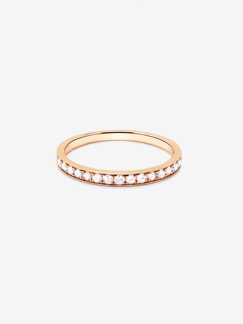 Half ring in 18K rose gold with 13 brilliant-cut diamonds with a total of 0.38 cts image number 2