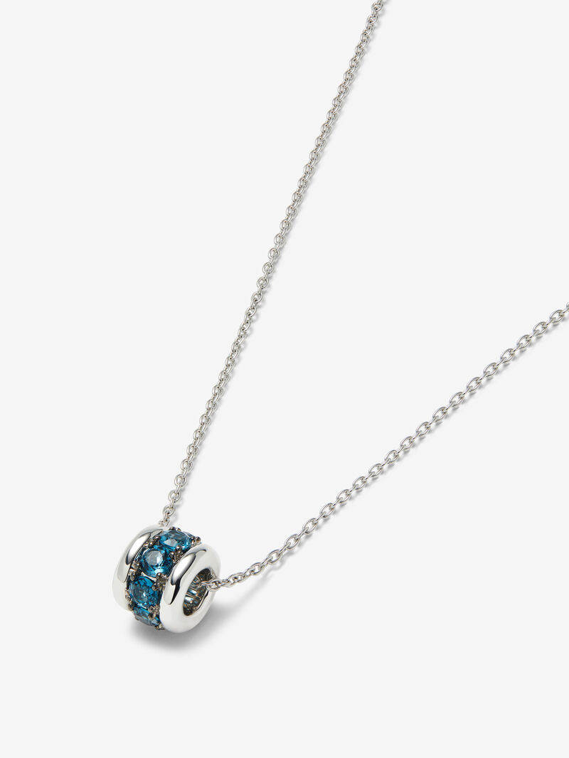925 silver pendant with brilliant cut London blue topaz pave image number 2