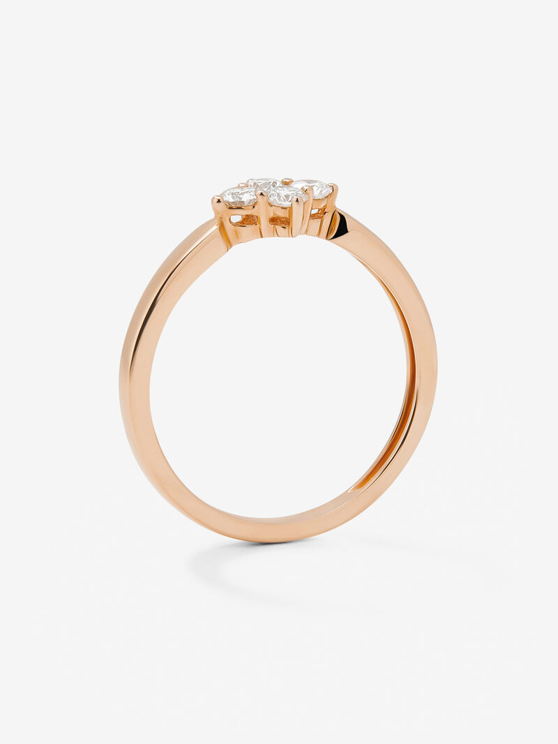 18K rose gold ring with 4 brilliant-cut diamonds with a total of 0.25 cts image number 4