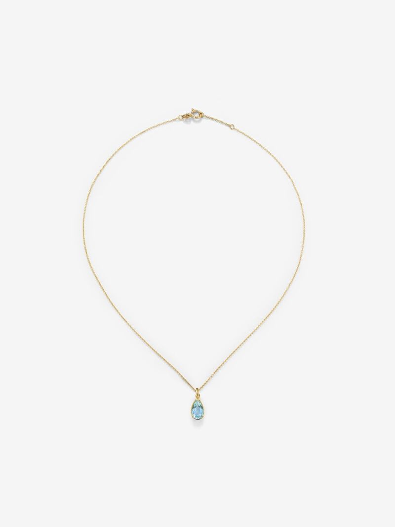 18K yellow gold pendant necklace with topaz image number 0