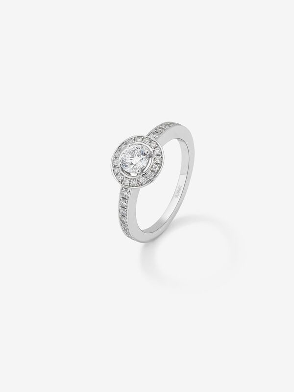 Anillo de Compromiso de Oro blanco con diamante, SL12001-00D040/FVVS2_V